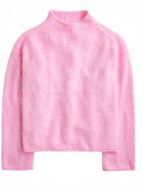 J. CREW Sweet Hibiscus Brushed Cashmere Rollneck Sweater